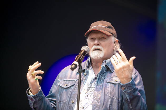 The Beach Boys Sixty Years of the Sound of Summer with the last remaining founding member Mike Love lead vocals, born March 15, 1941 in Los Angeles, California as Michael Edward Love live during an open air performance at the Freilichtbühne Junge Garde Dresden
