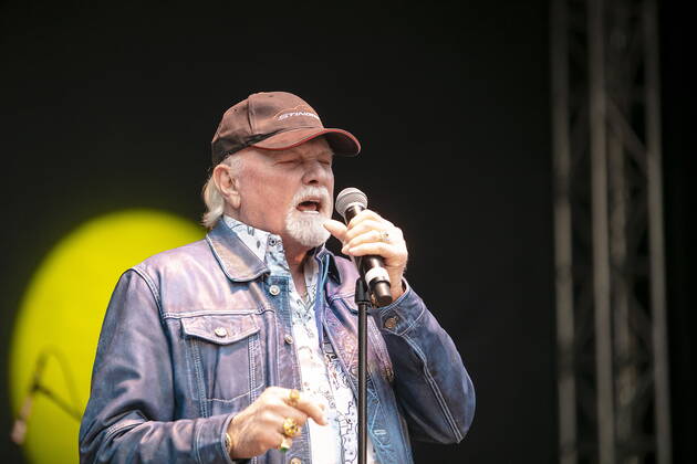The Beach Boys Sixty Years of the Sound of Summer with the last remaining founding member Mike Love lead vocals, born March 15, 1941 in Los Angeles, California as Michael Edward Love live during an open air performance at the Freilichtbühne Junge Garde Dresden