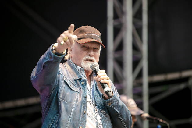 The Beach Boys Sixty Years of the Sound of Summer with the last remaining founding member Mike Love lead vocals, born March 15, 1941 in Los Angeles, California as Michael Edward Love live during an open air performance at the Freilichtbühne Junge Garde Dresden