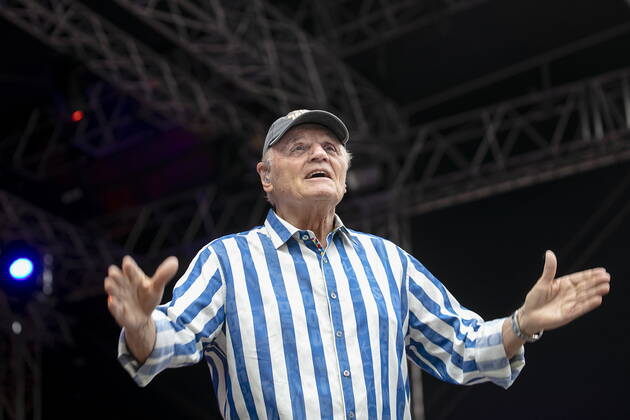The Beach Boys Sixty Years of the Sound of Summer with Bruce Johnston keyboards from 1965, born June 27, 1942 in Chicago, Illinois, as Billy Baldwin live during an open air performance at the Freilichtbühne Junge Garde Dresden