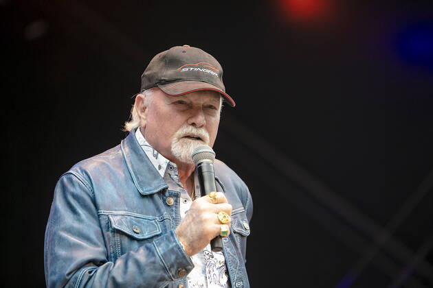 The Beach Boys Sixty Years of the Sound of Summer with the last remaining founding member Mike Love lead vocals, born March 15, 1941 in Los Angeles, California as Michael Edward Love live during an open air performance at the Freilichtbühne Junge Garde Dresden