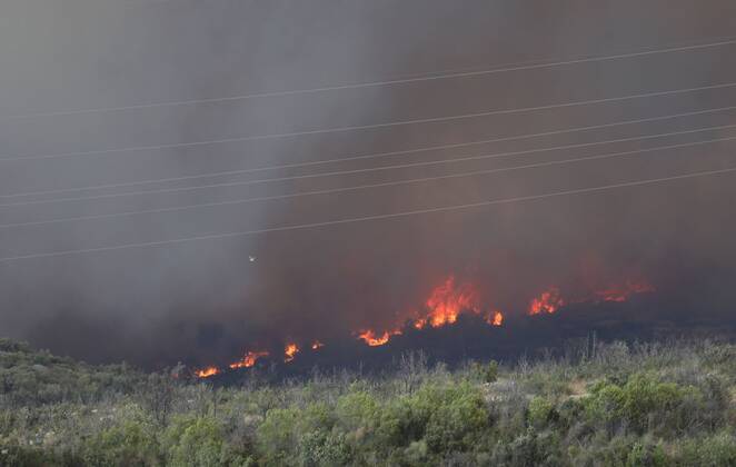 (220713) -- ZATON (CROATIA), July 13, 2022 -- Flames and heavy smoke are seen in Zaton, Croatia, on July 13, 2022. ( via Xinhua) CROATIA-ZATON-FIRE DuskoxJaramaz PIXSELL 