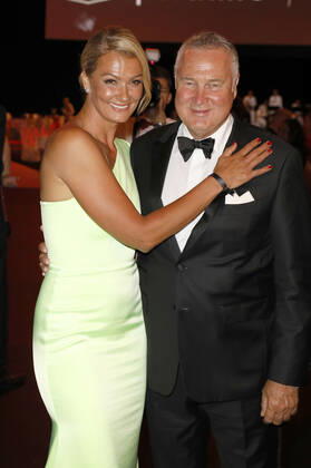 Franziska van Almsick with partner Jürgen B Harder at the 51 Ball des Sports 2022 in the RheinMain CongressCenter Wiesbaden, 16 07 2022 Foto:xS.xGabschx xFuturexImage