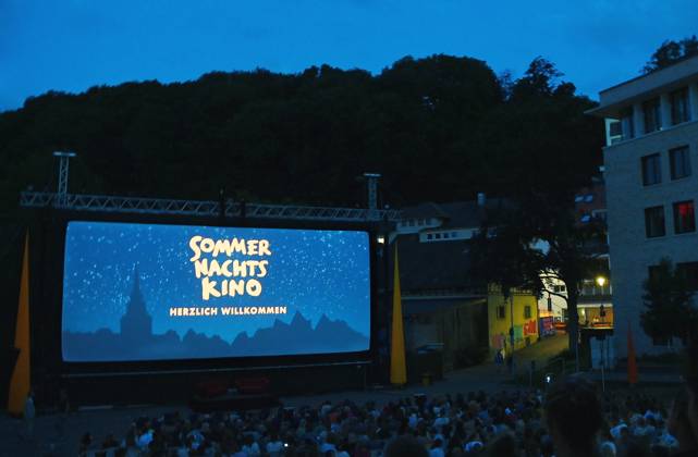 Tuebingen 14 07 2022 30 years of summer night cinema, with the new location, behind the Technical Town Hall start of the summer night cinema Tuebingen 2022 with the film, Wunderschoen ulmer