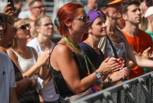 Illustration picture shows festival goers during the first day of the Francofolies de Spa festival in Spa, Wednesday 20 July 2022. This year s edition of the festival is taking place from 20 to 23 July. VIRGINIExLEFOUR 37666116