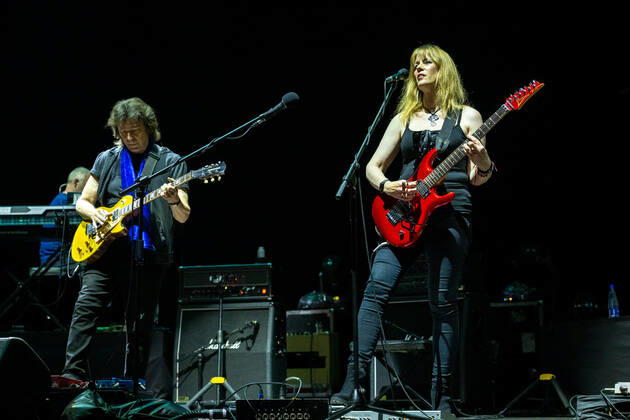 Concert of Steve Hackett, legendary guitarist of Genesis with Genesis revisited - Second out + More!Concert in Rome on 30.07.2022. Band: Steve Hackett - guitars, Roger King - keyboards Craig Blundell - drums, percussion and voice Rob Townsend - sax, flaute and percussion Jonas Reingold - bass and guitars Nad Sylvan - voice join the band Amanda Lehmann voice and guitars  Copyright: xClaudioxEnea SportReporterx xipax xLivexMediax