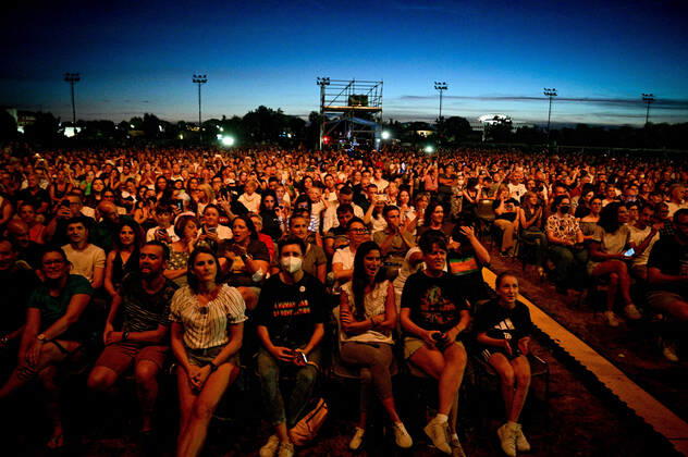 Fans attending the concert during Elisa - Back To The Future Live Tour 2022, Italian singer Music Concert in Treviso, Italy, August 02 2022  Copyright: xEttorexGriffonix xipa-agency.netx xLivexMediax