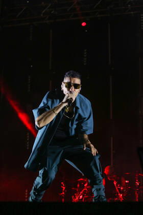 Italian rapper Marracash (Fabio Bartolo Rizzo) in concert on the stage for the Zoo Music Fest in Pescara. during Marracash - Summer Tour, Italian singer Music Concert in Pescara, Italy, August 07 2022  Copyright: xDavidexDixLallax xipa-agency.netx xLivexMediax