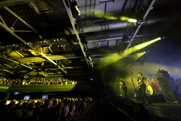 Rick McPhail, Dirk von Lowtzow, Jan Müller and Arne Zank, f l , of the band Tocotronic at a concert at the Columbiahalle in Berlin, 20 August 2022 Tocotronic concert Berlin
