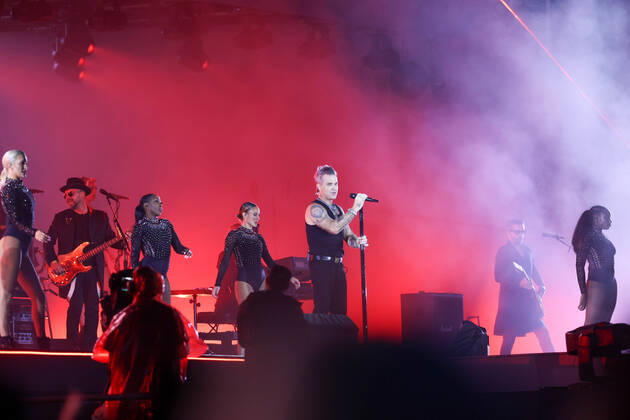 27.08.2022, Munich, GER, Bavaria Sounds, Munich, ROBBIE WILLIAMS, pictured Robbie Williams, concert,