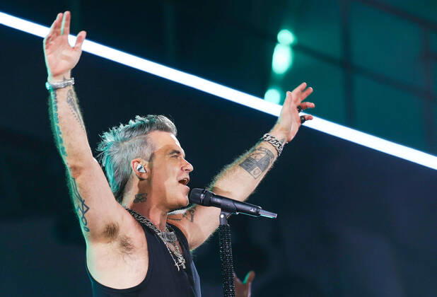 27.08.2022, Munich, GER, Bavaria Sounds, Munich, ROBBIE WILLIAMS, pictured Robbie Williams, concert,