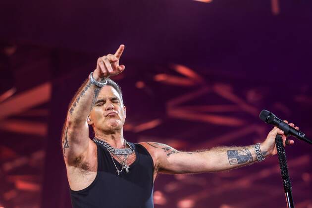 27.08.2022, Munich, GER, Bavaria Sounds, Munich, ROBBIE WILLIAMS, pictured Robbie Williams, concert,