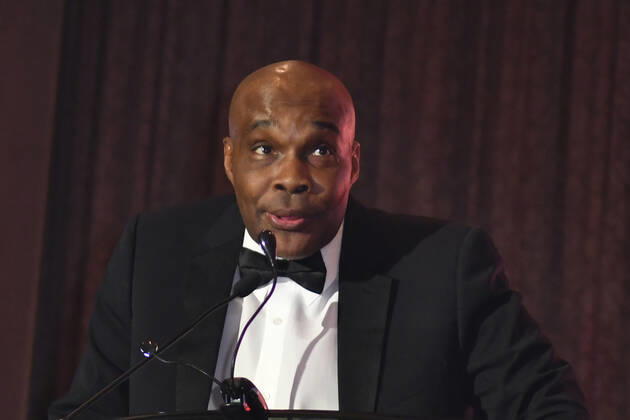 LAS VEGAS, NV - AUGUST 27: Michael Nunn speaking at the Induction Ceremony & Dinner for the 2022 Nevada Boxing Hall Of Fame at Resorts World Las Vegas in Las Vegas,Nevada, on August 27, 2022. Copyright: xDeeCeexCarterx