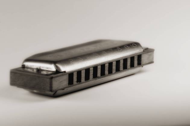Close up of blues harmonica , shallow DOF retro style toned photo , 4031158.jpg, aged, audio, band, blow, blues, brass, country, diatonic, draw, folk, harmonica, harp, instrument, instruments, isolated, jazz, metal, mouth, music, note, object, old, plate, pop, reed, retro, rock, studio, toned, used, vertical, vintage, white,