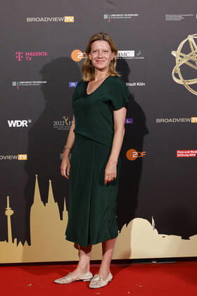 Actress Caroline Peters at the Cologne Emmy Cocktail 2022 on the occasion of the 16 Cologne Jury Meeting of the International Emmy at Arff Castle Cologne, 31 08 2022 NRW Germany Copyright: xChristophxHardtx