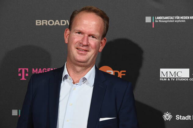 Stefan Löcher, head of the Cologne Lanxess Arena comes to the evening event on the occasion of the jury session for the international Emmy Award 2022 Semi Final round of Judging of the international Emmy Awards at Arff Castle