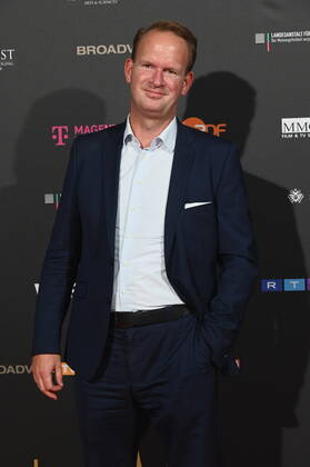 Stefan Löcher, head of the Cologne Lanxess Arena comes to the evening event on the occasion of the jury session for the international Emmy Award 2022 Semi Final round of Judging of the international Emmy Awards at Arff Castle