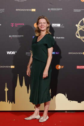 Actress Caroline Peters at the Cologne Emmy Cocktail 2022 on the occasion of the 16 Cologne Jury Meeting of the International Emmy at Arff Castle Cologne, 31 08 2022 NRW Germany Copyright: xChristophxHardtx