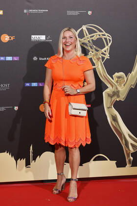 TV presenter Aleksandra Bechtel at the Cologne Emmy Cocktail 2022 on the occasion of the 16 Cologne Jury Session of the International Emmy at Arff Castle Cologne, 31 08 2022 NRW Germany Copyright: xChristophxHardtx