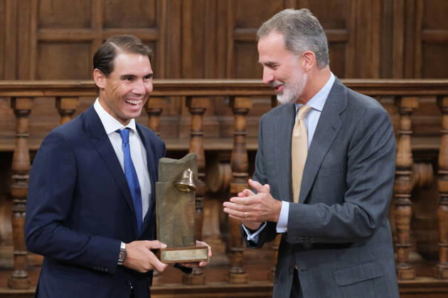 The King Presents The V Edition Of The camino Real Award To Rafa Nadal King Felipe VI presents the Camino Real Award to tennis player Rafael Nadal , during its fifth edition, at the auditorium of the University of Alcala, on 20 September, 2022 in Alcala de Henares, Madrid, Spain Madrid Spain  Copyright: xOscarxGonzalezx originalFilename: gonzalez-notitle220920_npR8S