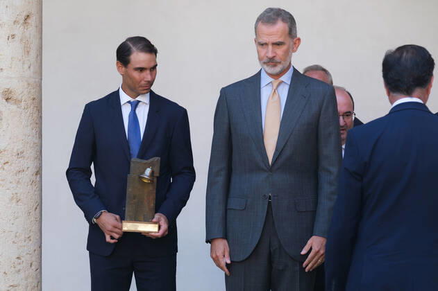 The King Presents The V Edition Of The camino Real Award To Rafa Nadal King Felipe VI presents the Camino Real Award to tennis player Rafael Nadal , during its fifth edition, at the auditorium of the University of Alcala, on 20 September, 2022 in Alcala de Henares, Madrid, Spain Madrid Spain  Copyright: xOscarxGonzalezx originalFilename: gonzalez-notitle220920_npnQL