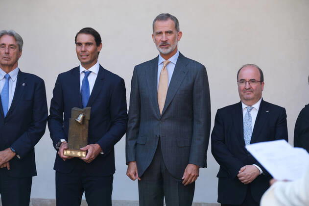 The King Presents The V Edition Of The camino Real Award To Rafa Nadal King Felipe VI presents the Camino Real Award to tennis player Rafael Nadal , during its fifth edition, at the auditorium of the University of Alcala, on 20 September, 2022 in Alcala de Henares, Madrid, Spain Madrid Spain  Copyright: xOscarxGonzalezx originalFilename: gonzalez-notitle220920_npnrP