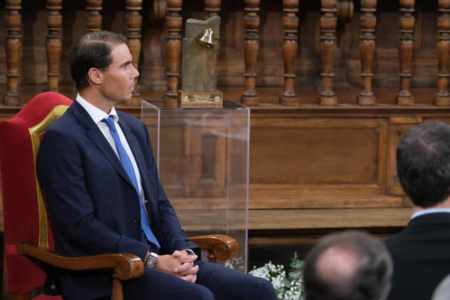The King Presents The V Edition Of The camino Real Award To Rafa Nadal King Felipe VI presents the Camino Real Award to tennis player Rafael Nadal , during its fifth edition, at the auditorium of the University of Alcala, on 20 September, 2022 in Alcala de Henares, Madrid, Spain Madrid Spain  Copyright: xOscarxGonzalezx originalFilename: gonzalez-notitle220920_npp88