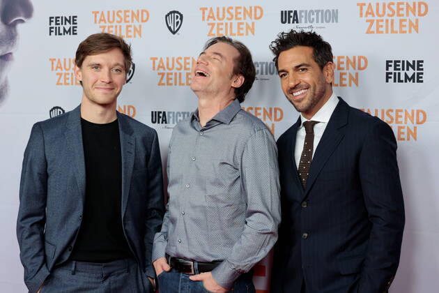 Jonas Nay, Michael Bully Herbig, Elyas M Barek , Germany, Berlin, Premiere of TAUSEND ZEILEN in Berlin