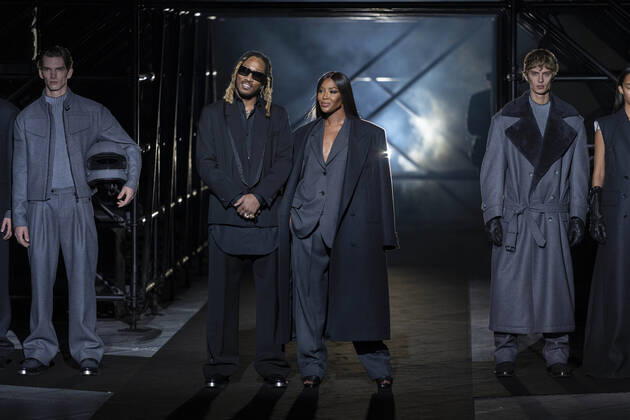 Entertainment Themen der Woche KW38 Entertainment Bilder des Tages Milan, Milan Fashion Week, Woman Spring Summer 2023. Milan, Women s Fashion, Spring Summer 2023. Boss fashion show catwalk Pictured: Future PLUTO Hendrix with Noemi Campbell  Copyright: xRiccardoxGIordanox xipa-agency.nx xModaxMilanox