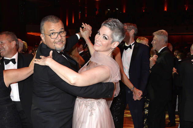 Cheryl Shepard and her husband Nikolaus Okonkwo at the Opera Ball on 24 09 2022 in Leipzig Leipzig Opera Ball 2022