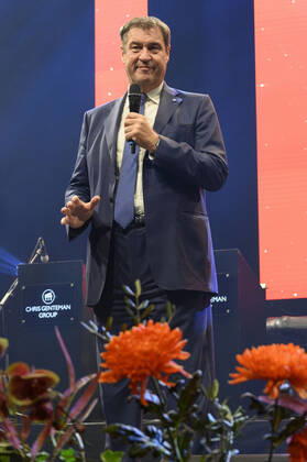 Markus Söder at the 10 Ball of Entrepreneurs 2022 in Hall 3C of NürnbergMesse Nuremberg, 15 10 202323 Foto:xD.xAnoraganingrumx xFuturexImage