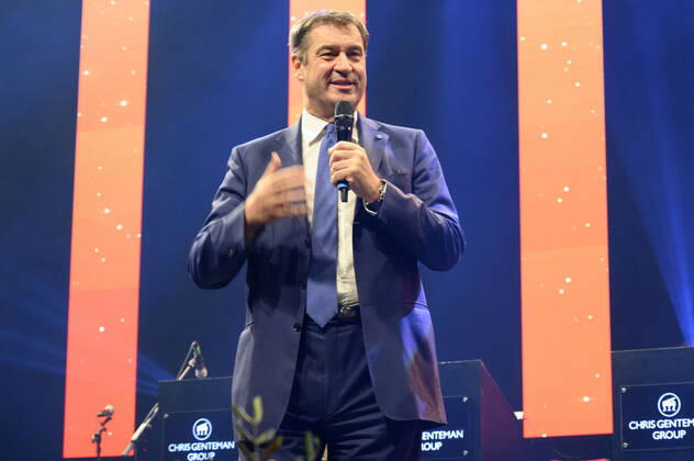 Markus Söder at the 10 Ball of Entrepreneurs 2022 in Hall 3C of NürnbergMesse Nuremberg, 15 10 202323 Foto:xD.xAnoraganingrumx xFuturexImage