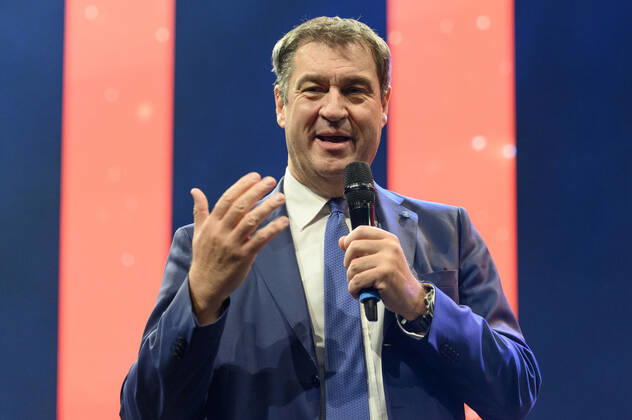 Markus Söder at the 10 Ball of Entrepreneurs 2022 in Hall 3C of NürnbergMesse Nuremberg, 15 10 202323 Foto:xD.xAnoraganingrumx xFuturexImage