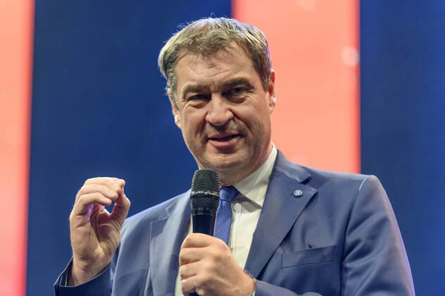 Markus Söder at the 10 Ball of Entrepreneurs 2022 in Hall 3C of NürnbergMesse Nuremberg, 15 10 202323 Foto:xD.xAnoraganingrumx xFuturexImage