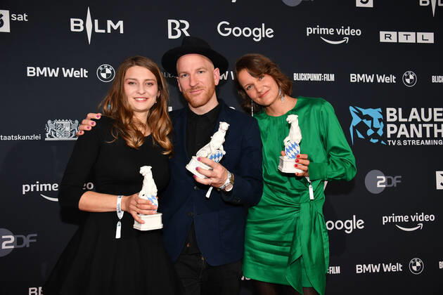 Nadja Mitzkat, Jan Vollmer and Annette Kammerer Blue Panther TV Streaming Award 2022 Honoring, Award, Prize BMW Welt Munich 19 October 2022