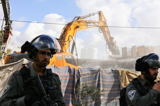 Israeli bulldozers demolish two Palestinian-owned houses in the village of al-Walaja, northwest of the West Bank city of Bethlehem Israeli bulldozers demolish two Palestinian-owned houses in the village of al-Walaja, northwest of the West Bank city of Bethlehem, Palestinain sources confirmed on November 2, 2022. Israeli forces raided the said village and demolished a house owned by local resident Othman al-Shweiki, and demolished another house owned by resident Khitam Ridwan. Photo by Ahmad Tayem APAimages Bethlehem West Bank Palestinian Territory 021122_Bethlehem_AT_00 (17) Copyright: xapaimagesxAhmadxTayemx xapaimagesx