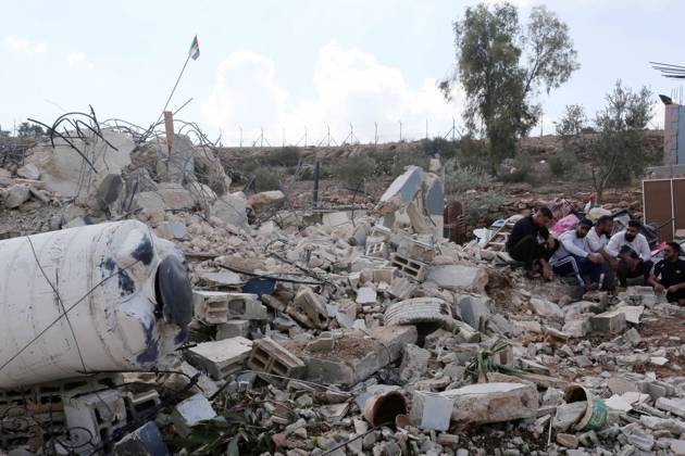Palestinians inspect the rubble of their homes after Israeli forces demolish its, in the West Bank city of Jenin Palestinians inspect the rubble of their homes after Israeli forces demolish its, in the West Bank city of Jenin on November 2, 2022. Israeli bulldozers razed two houses in Jalbun village, northeast of Jenin city, according to local sources. Photo by Shadi Jarar ah apaimages Jenin West Bank Palestinian Territory 021122_JENIN_SHJ_00 (1) Copyright: xapaimagesxShadixJarar ahx xapaimagesx