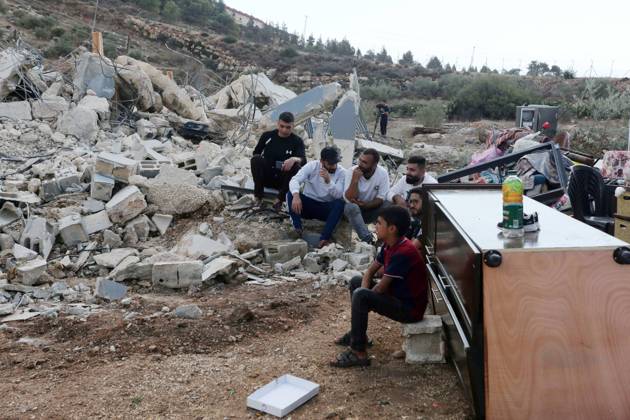 Palestinians inspect the rubble of their homes after Israeli forces demolish its, in the West Bank city of Jenin Palestinians inspect the rubble of their homes after Israeli forces demolish its, in the West Bank city of Jenin on November 2, 2022. Israeli bulldozers razed two houses in Jalbun village, northeast of Jenin city, according to local sources. Photo by Shadi Jarar ah apaimages Jenin West Bank Palestinian Territory 021122_JENIN_SHJ_00 (2) Copyright: xapaimagesxShadixJarar ahx xapaimagesx