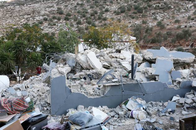 Palestinians inspect the rubble of their homes after Israeli forces demolish its, in the West Bank city of Jenin Palestinians inspect the rubble of their homes after Israeli forces demolish its, in the West Bank city of Jenin on November 2, 2022. Israeli bulldozers razed two houses in Jalbun village, northeast of Jenin city, according to local sources. Photo by Shadi Jarar ah apaimages Jenin West Bank Palestinian Territory 021122_JENIN_SHJ_00 (4) Copyright: xapaimagesxShadixJarar ahx xapaimagesx