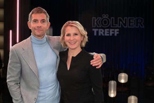 from left Micky BEISENHERZ, presenter, Susan LINK, presenter, host of the program ,,Koelner Treff,, on WDR television, 15 11 2022