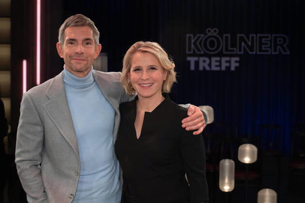 from left Micky BEISENHERZ, presenter, Susan LINK, presenter, host of the program ,,Koelner Treff,, on WDR television, 15 11 2022