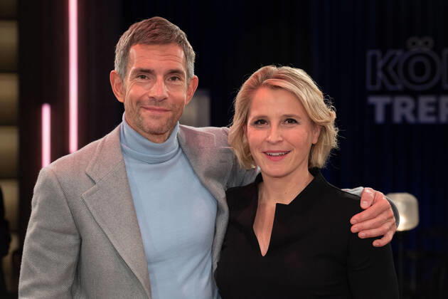 from left Micky BEISENHERZ, presenter, Susan LINK, presenter, host of the program ,,Koelner Treff,, on WDR television, 15 11 2022