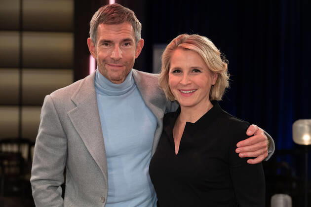 from left Micky BEISENHERZ, presenter, Susan LINK, presenter, host of the program ,,Koelner Treff,, on WDR television, 15 11 2022