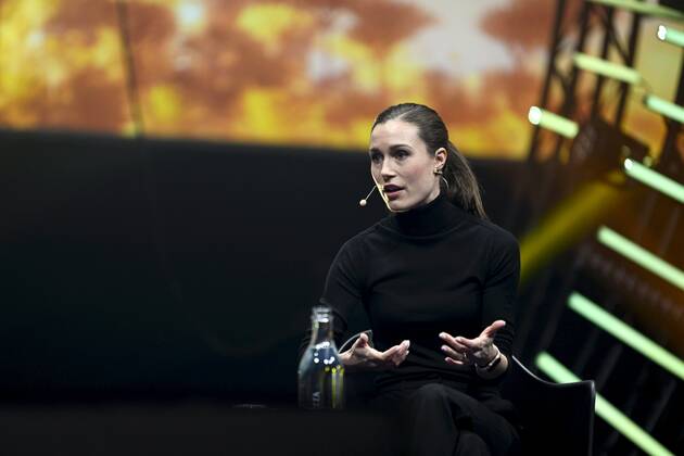 Prime Minister Sanna Marin of Finland speaks at the Slush 2022 Startup Event in Helsinki, Finland on November 17, 2022. Helsinki Finland  Copyright: xEmmixKorhonenx LKFTJK20221117112227VSBL