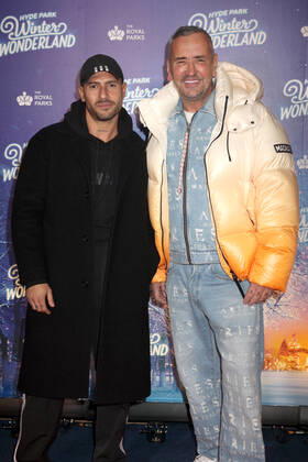 Stavros Agapiou and Fat Tony attend the Hyde Park Winter Wonderland 2022 VIP Preview Night in London. NOVEMBER 17th 2022 CMYx22482