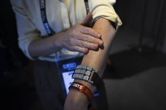 Aalto University presenting hentoTouch, a discreet neuromodulating device for alcohol relapse prevention at the Slush 2022 Startup Event in Helsinki, Finland on November 18, 2022. Helsinki Finland  Copyright: xEmmixKorhonenx LKKTF20221118131238BGTJ