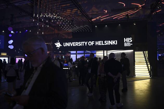 Stand of the University of Helsinki at the Slush 2022 Startup Event in Helsinki, Finland on November 18, 2022. Helsinki Finland  Copyright: xEmmixKorhonenx LKKTF20221118131959WPVQ