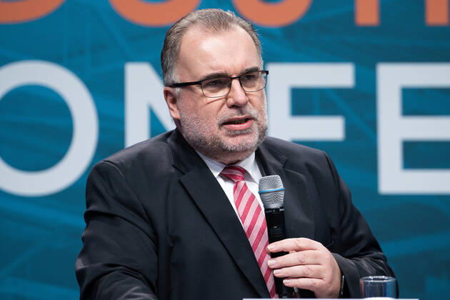 Industry Conference 2022 in Berlin Current, 29 11 2022, Berlin, Prof Dr Siegfried Russwurm, President BDI in portrait at the press conference during the opening of the Industry Conference 2022 at the EUREF Campus in Berlin At the Industry Confere