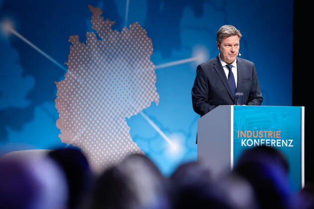 Industry Conference 2022 in Berlin Current, 29 11 2022, Berlin, Dr Robert Habeck, Federal Minister for Economic Affairs and Climate Protection in portrait during his speech at the Industry Conference to open the Industry Confere