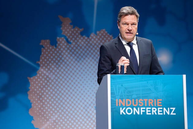 Industry Conference 2022 in Berlin Current, 29 11 2022, Berlin, Dr Robert Habeck, Federal Minister for Economic Affairs and Climate Protection in portrait during his speech at the Industry Conference to open the Industry Confere